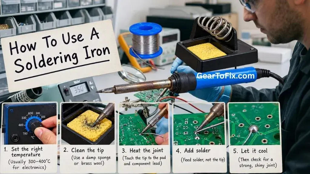 How to Use a Soldering Iron on a circuit board