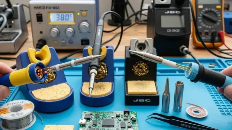 Cartridge-style and conventional soldering iron tips with different mounting designs